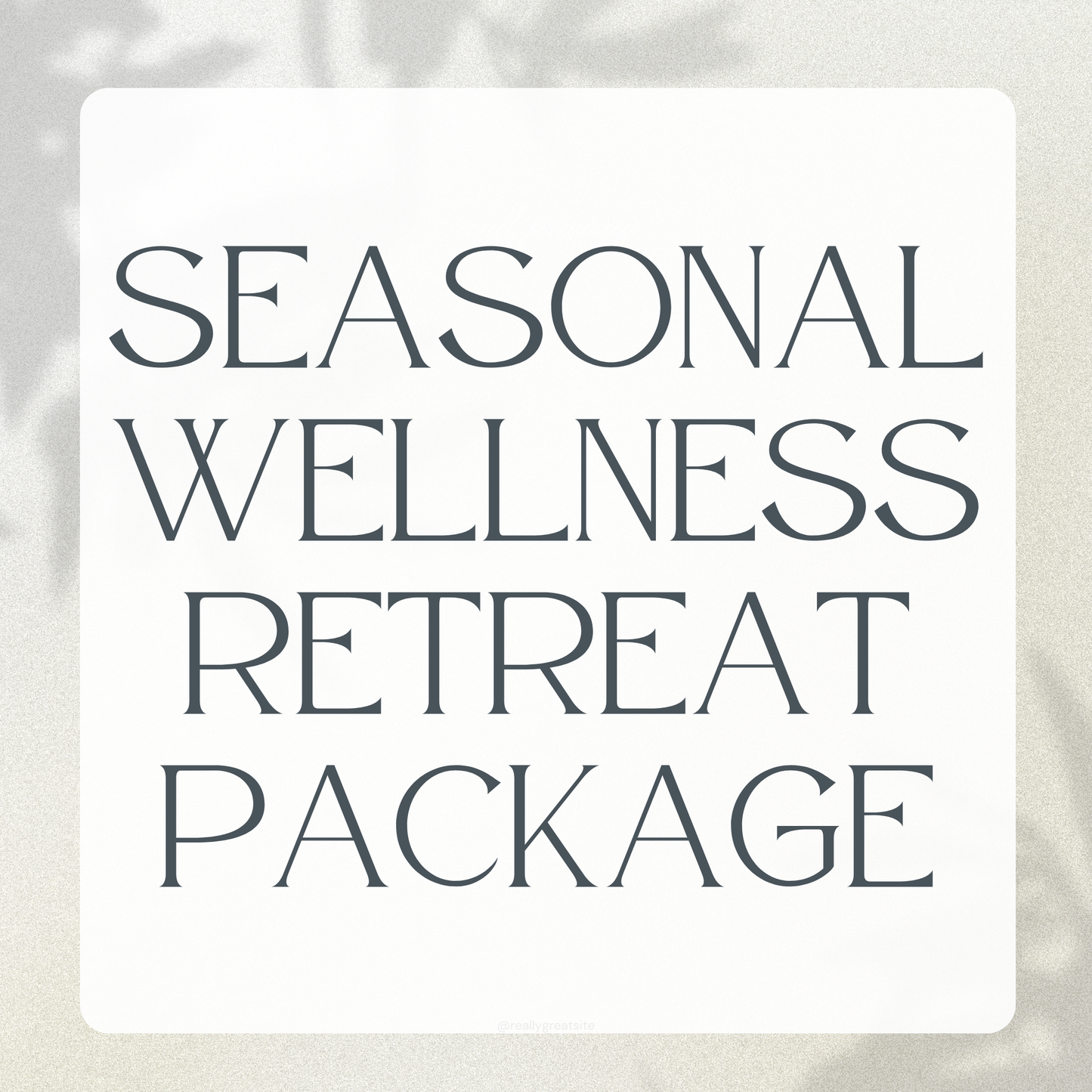 Seasonal Wellness Retreat Spa Package