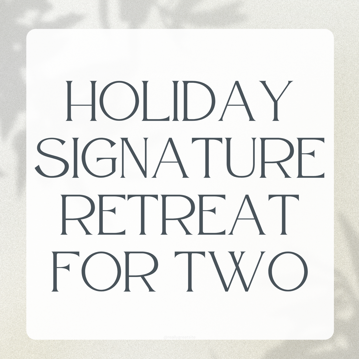 Holiday Signature Retreat Spa Package for 2 Guests